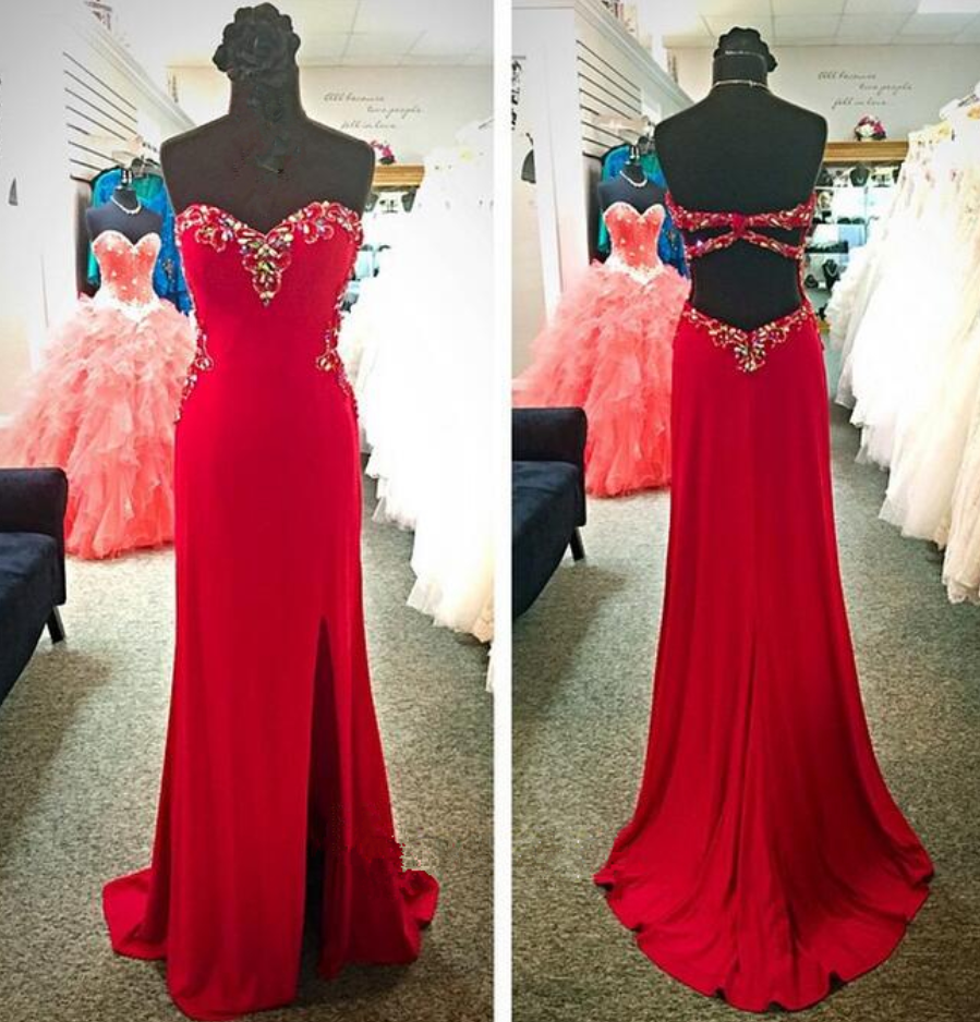 Sexy Prom Dresses,red Prom Dress,chiffon Evening Gown,long Formal Dress,prom Gowns,open Backs Night Club Dresses,prom Dress