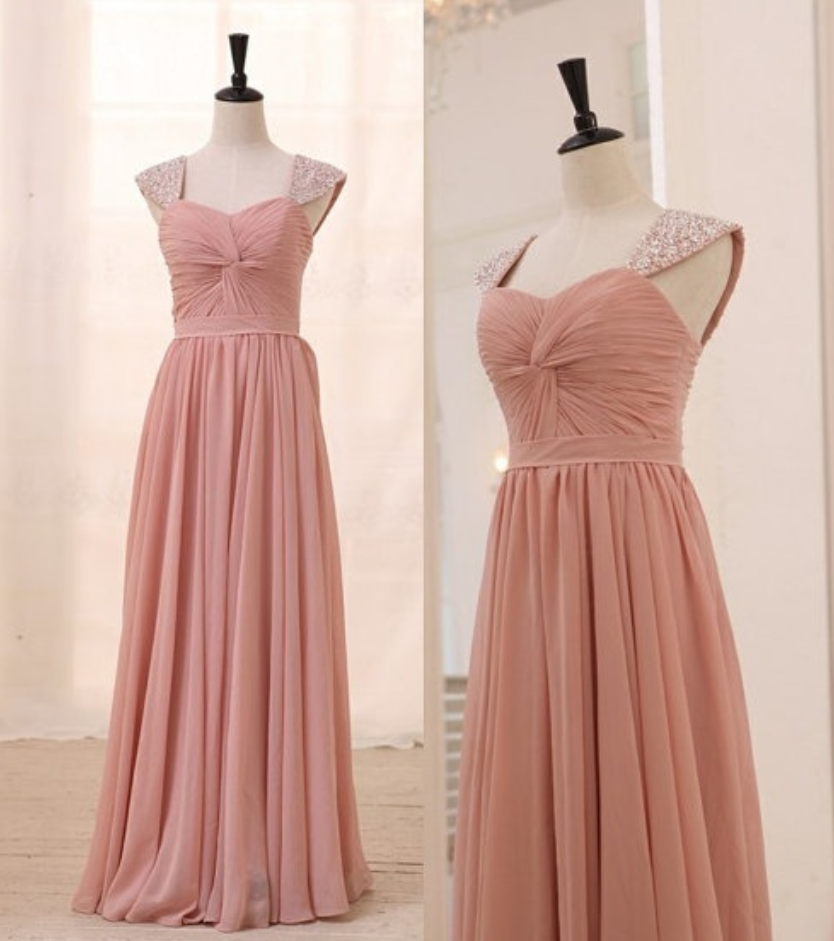 Blush Pink Prom Dresses,a-line Prom Dress,simple Prom Dress,chiffon Prom Dress,simple Evening Gowns, Party Dress,elegant Prom Dresses,2016