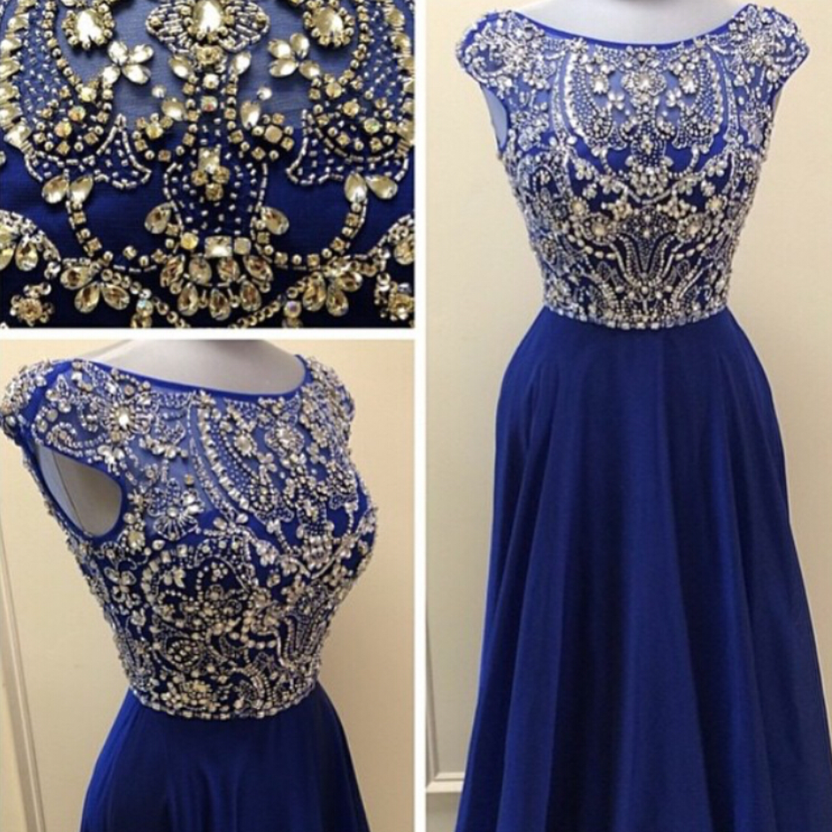 My Fashion: Royal Blue And Silver Prom Dress