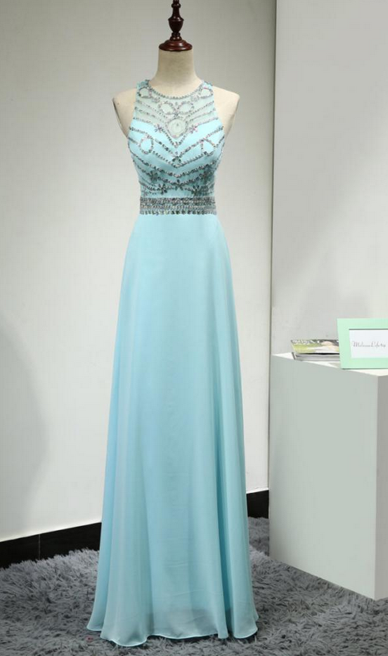 slim fit dress slacks Antonella Sky Blue Mermaid V Neck Sequins Prom Dress with Slit main image 0