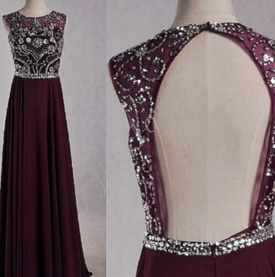 Backless Prom Dresses,grape Prom Dress,chiffon Prom Gown,open Back Prom Dresses,open Backs Evening Gowns,halter Formal Gown,chiffon Evening