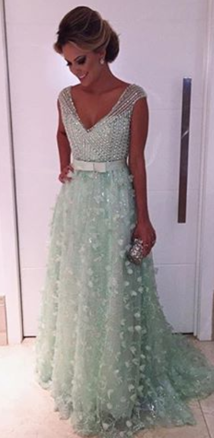 Green Princess Prom Dress