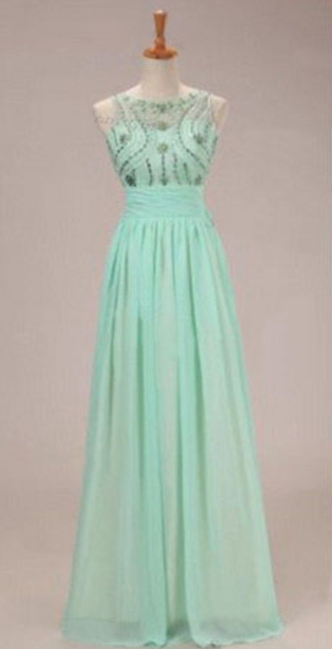 Mint Green Prom Dresses,2016 Evening Dresses, Fashion Prom Gowns,elegant Prom Dress,princess Prom Dresses,chiffon Evening Gowns,sparkle Formal