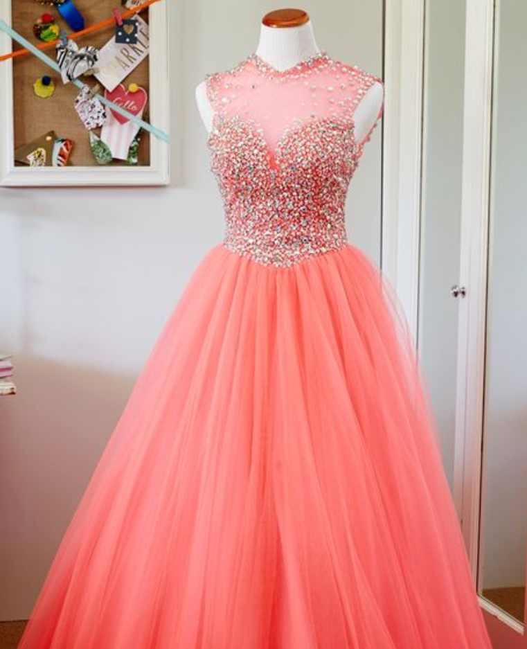 Blush Pink Prom Dress,ball Gown Prom Dress,princess Prom Gown,beaded Prom Dresses,sexy Evening Gowns, Fashion Evening Gown,sexy Graduation Dress