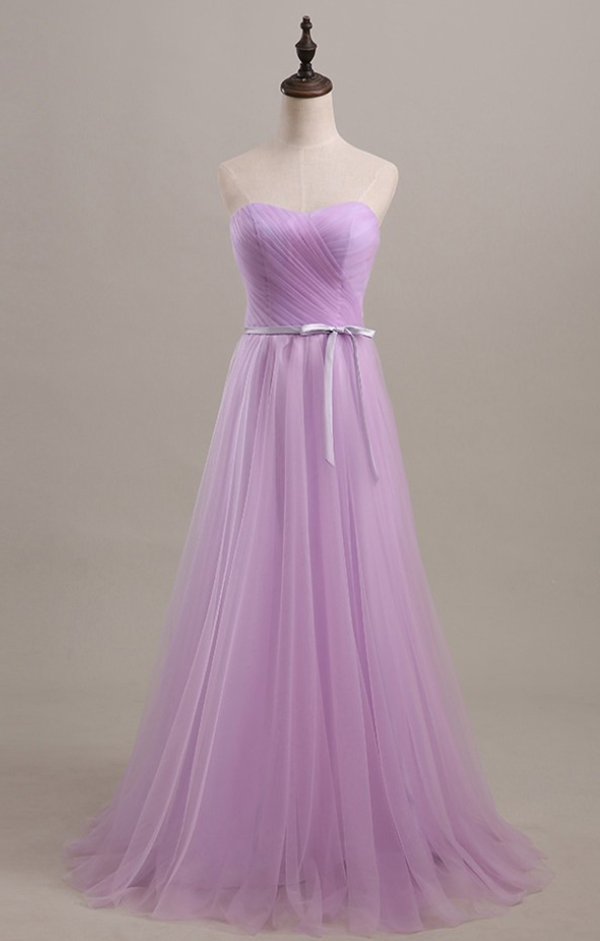 Lilac Prom Dresses,tulle Prom Dress,simple Prom Gown,modest Prom Dresses,sweetheart Evening Gowns,2016 Evening Gown, Formal Dress For Teen
