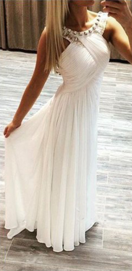 Backless Prom Dresses,white Prom Dress,backless Prom Gown,open Back Prom Dresses,open Backs Evening Gowns,2016 Evening Gown,chiffon Party