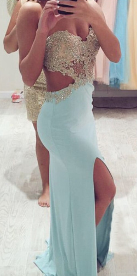 Backless Prom Dresses,blue Prom Dress,open Back Formal Gown,open Backs Prom Dresses,slit Evening Gowns,lace Formal Gown,sparkly Prom Gowns For