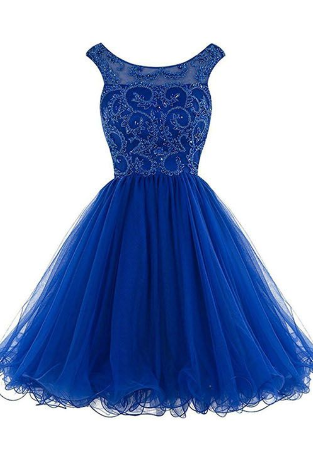 Royal Blue Homecoming Dresses, Backless Prom Dresses, Modest Party Dress, Simple Graduation Dresses, Formal Dresses, Short Cocktail Gowns