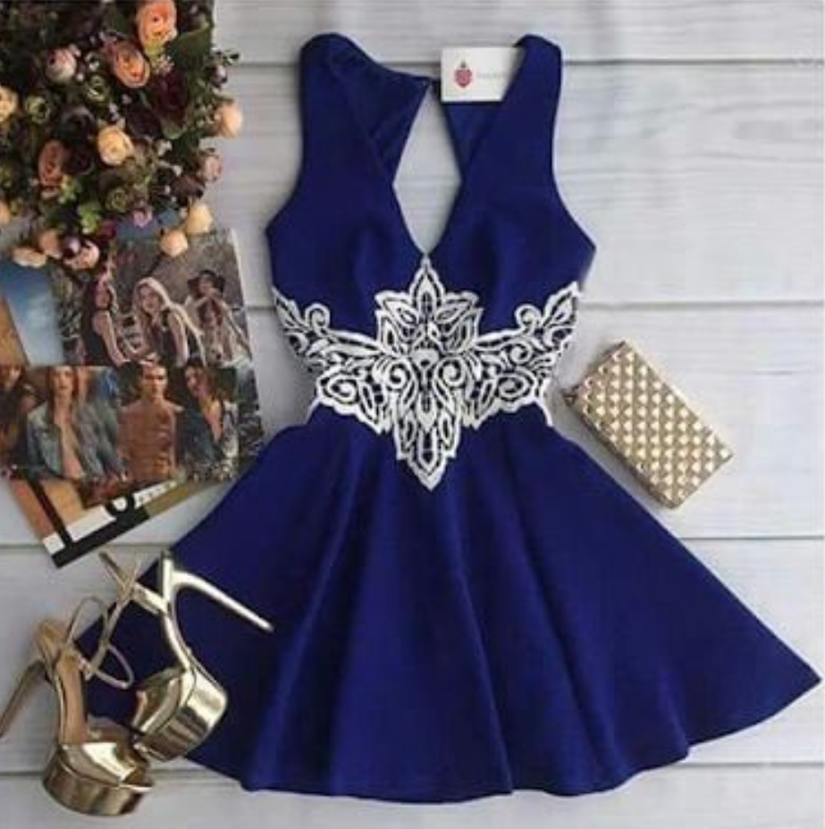 Navy Blue Homecoming Dress, Homecoming Gown,party Dress,prom Dresses,ruffled Cocktail Dress,formal Gown