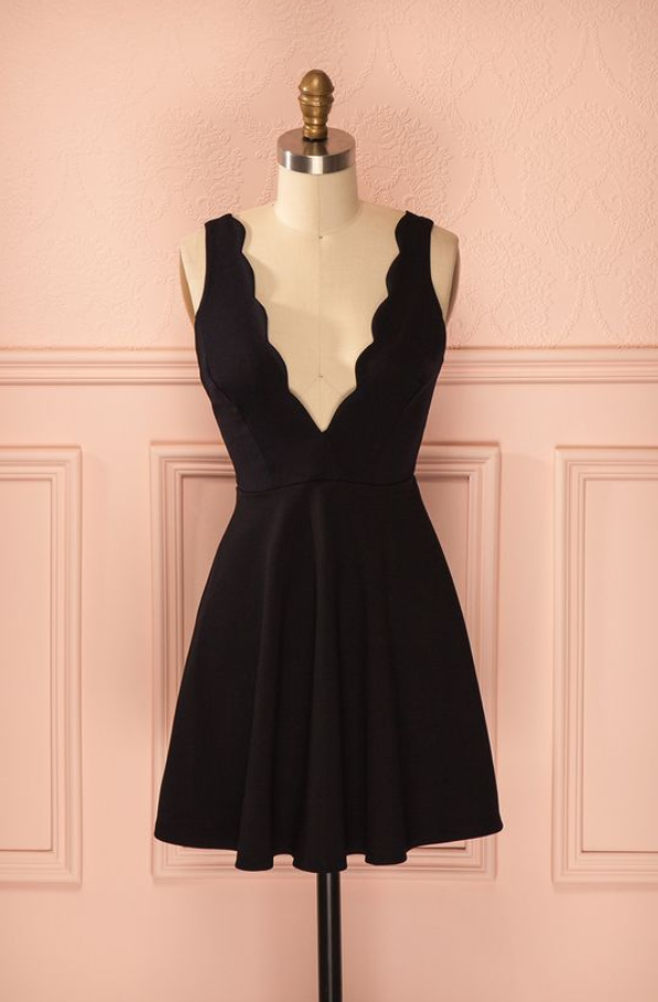 Black Short A-line Homecoming Dress Straps Satin Homecoming Dress Sweet 16 Birthday Party Gowns