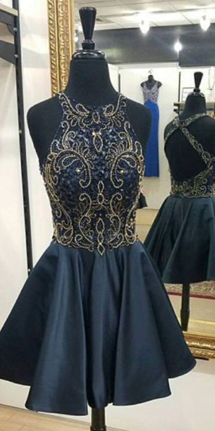 Sexy Prom Dress, Short Prom Dress,beaded Prom Dresses,backless Prom Gown,party Dress