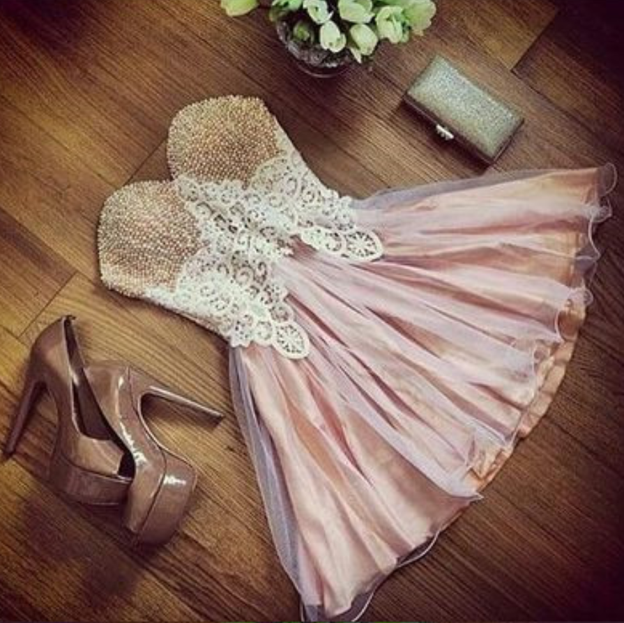 Homecoming Dress,lace Prom Dress,short Prom Dresses,pink Homecoming Dresses,modest Homecoming Dress,short Prom Gowns 2017