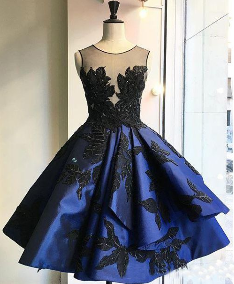 Homecoming Dress,lace Homecoming Dress,cute Homecoming Dress,satin Homecoming Dress,short Prom Dress,navy Blue Homecoming Gowns,sweet 16 Dress
