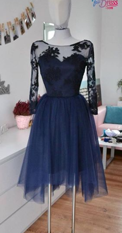 Homecoming Dress,tulle Homecoming Dress,cute Homecoming Dress,lace Homecoming Dress,short Prom Dress,navy Blue Homecoming Gowns,sweet 16 Dress