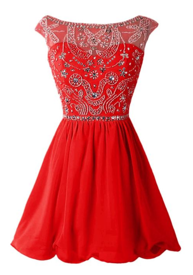 Red Homecoming Dress,chiffon Homecoming Dresses,short Prom Dress,red Beading Evening Dress,sexy Prom Dress,modest Homecoming Gowns,elegant Prom