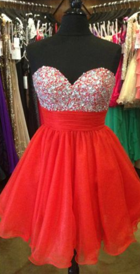 Red Homecoming Dress,short Homecoming Dresses,tulle Homecoming Gown,party Dress,sparkle Prom Gown,cocktails Dress,bling Homecoming Dress