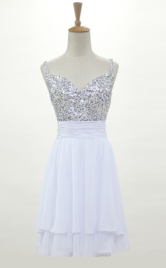 white and silver sweet 16 dresses