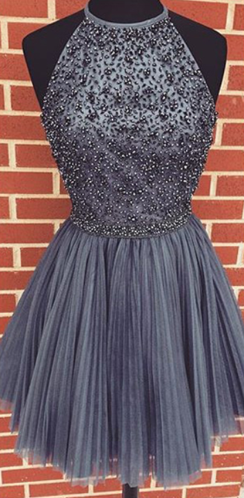 Gray Homecoming Dress,princess Homecoming Dresses,tulle Homecoming Dress,princesses Party Dress,sparkly Prom Gown,cute Sweet 16 Dress,grey