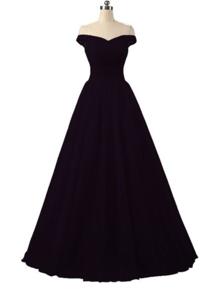 Sexy Evening Gowns Black Off The Shoulder Prom Dress, Evening Dress, Formal Gown