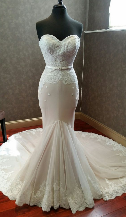 Wedding Dresses, Wedding Gown,vintage Long Lace Mermaid Wedding Dresses 2017 Romantic Bridal Gown