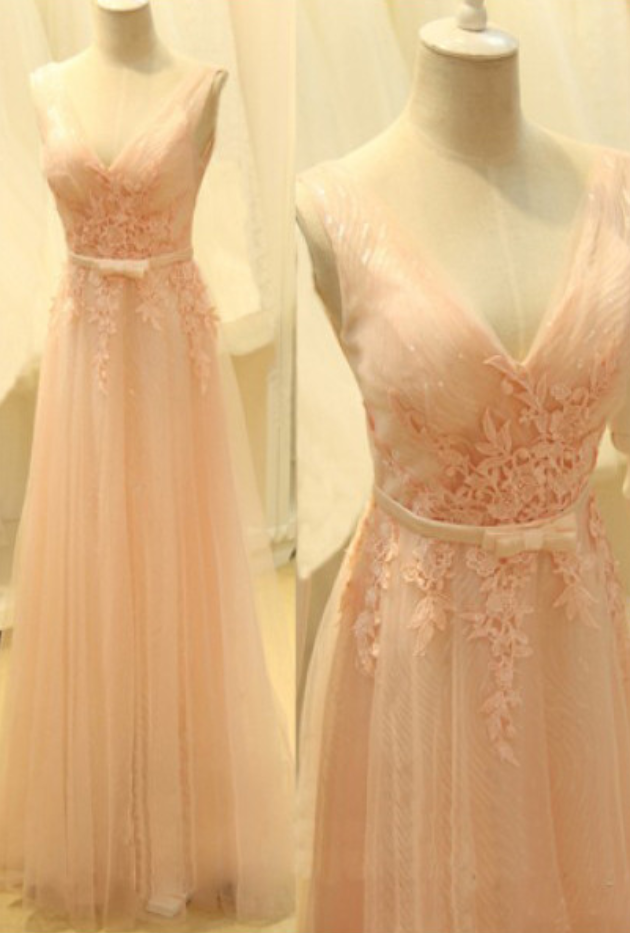 Charming Tulle Prom Dress,v Neck Prom Dresses,long Prom Dress,elegant Homecoming Dress