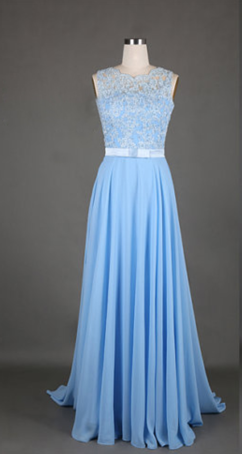 Sexy Prom Dress,light Blue Chiffon Prom Dresses,long Evening Dress,formal Dress,backless Prom Dresses