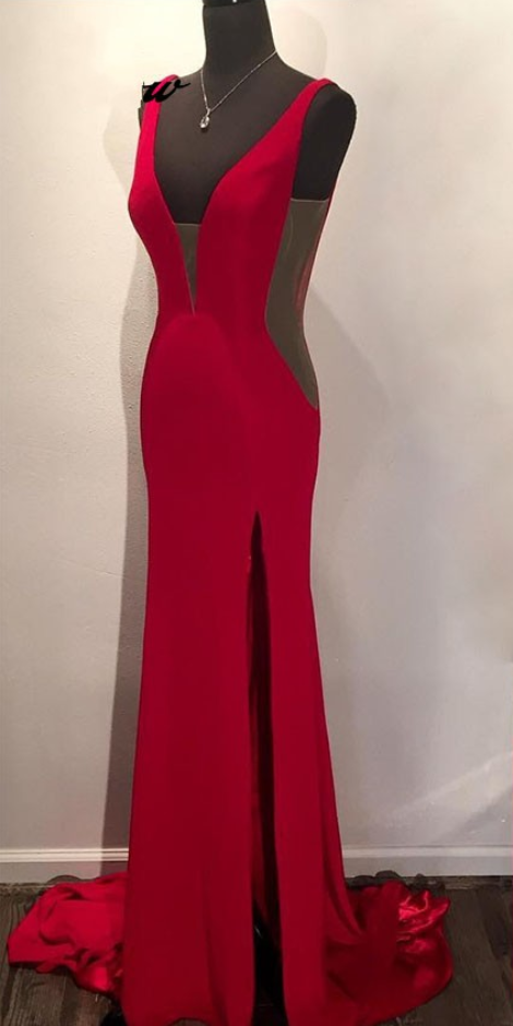 Sexy V Neck Prom Dress,charming Red Prom Dress,long Prom Dress,mermaid Evening Formal Dress,women Dress