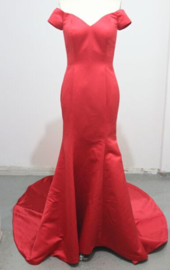 Red Mermaid Prom Dress,off Shoulder Mermaid Evening Dress