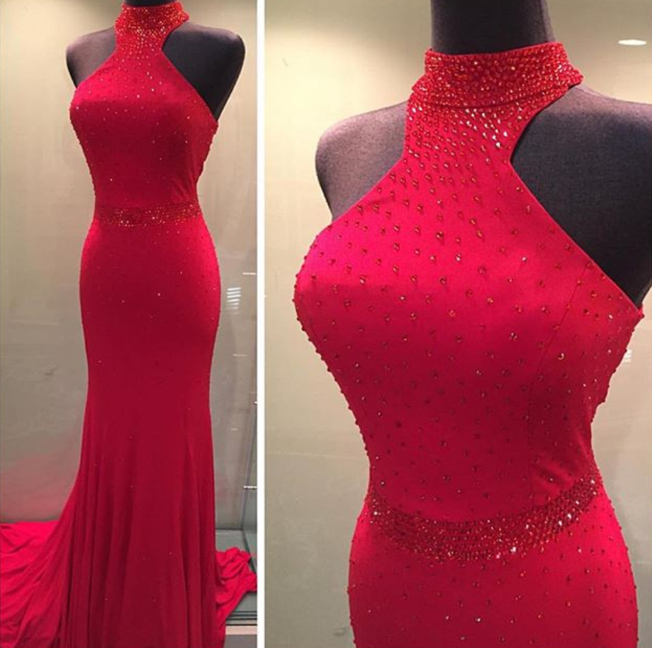 Charming Prom Dress, Red Chiffon Prom Dress ,long Prom Dresses,evening Dress,evening Dresses