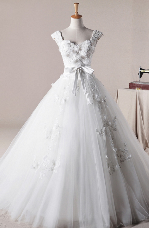 Straps Ball Gown Net Charming Wedding Wedding Dress, Bridal Dress Gown Wedding Gown ,bridal Gown Lace Bridal Dress