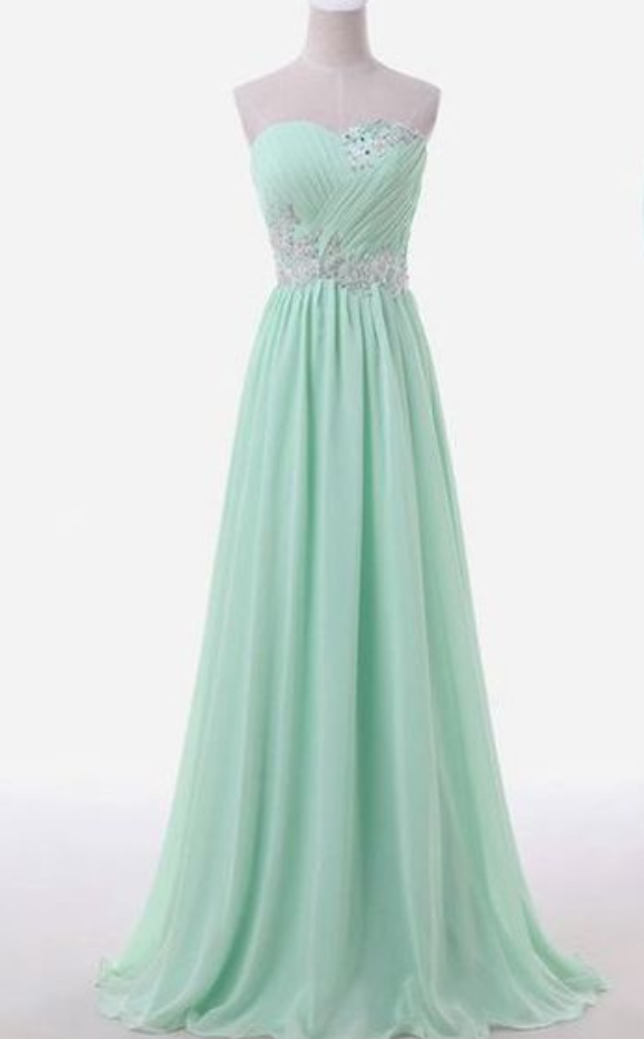 Lj52 Mint Green Prom Dress,long Prom Dresses,chiffon Prom Dress,beading Prom Dress
