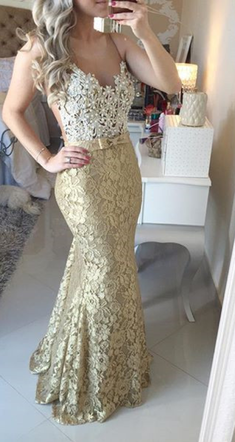  Lace Long Evening Dresses For Women Mermaid Prom Dress Formal Party Gown