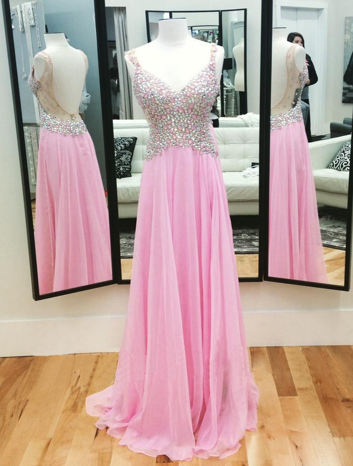 Chiffon Prom Dresses,sequins Floor-length Prom Dresses, Spaghetti Straps Prom Dresses, A-line Prom Dresses,sleeveless Evening Formal