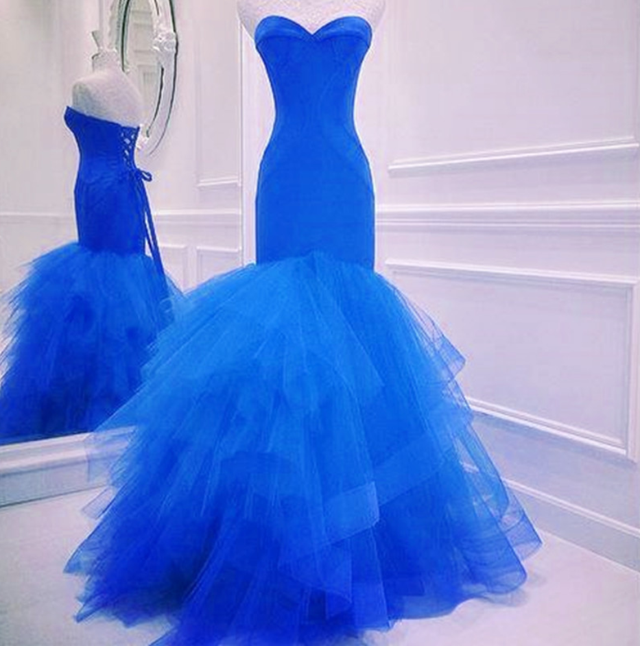 New Arrival Prom Dress,Modest Prom Dress,prom dress,royal blue prom dress,mermaid prom dress