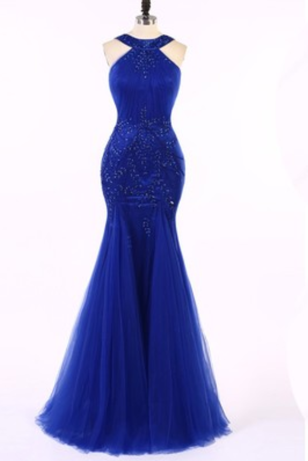 Royal Blue Long Prom Dress,mermaid Long Prom Dress, Evening Dress