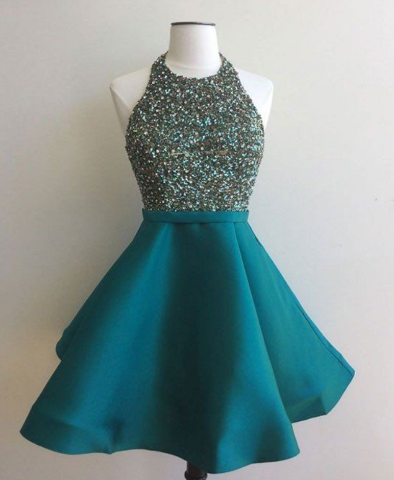 Homecoming Dresses,sequin Short Green Prom Dress, Homecoming Dress