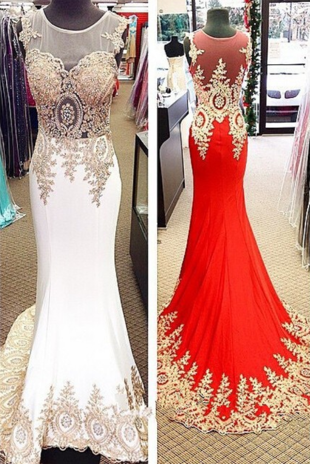 Long Prom Dresses Custom Color O Neck Sleeveless Sheath With Appliques Beaded Sexy Back Court Train Chiffon Evening Gowns