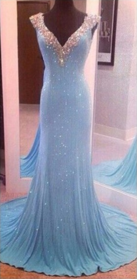 Real Image Prom Dresses Bling Sparkle Luxury Mermaid Turquoise V-neck Backless Sequins Lace Long Evening Prom Party Gowns Vestidos