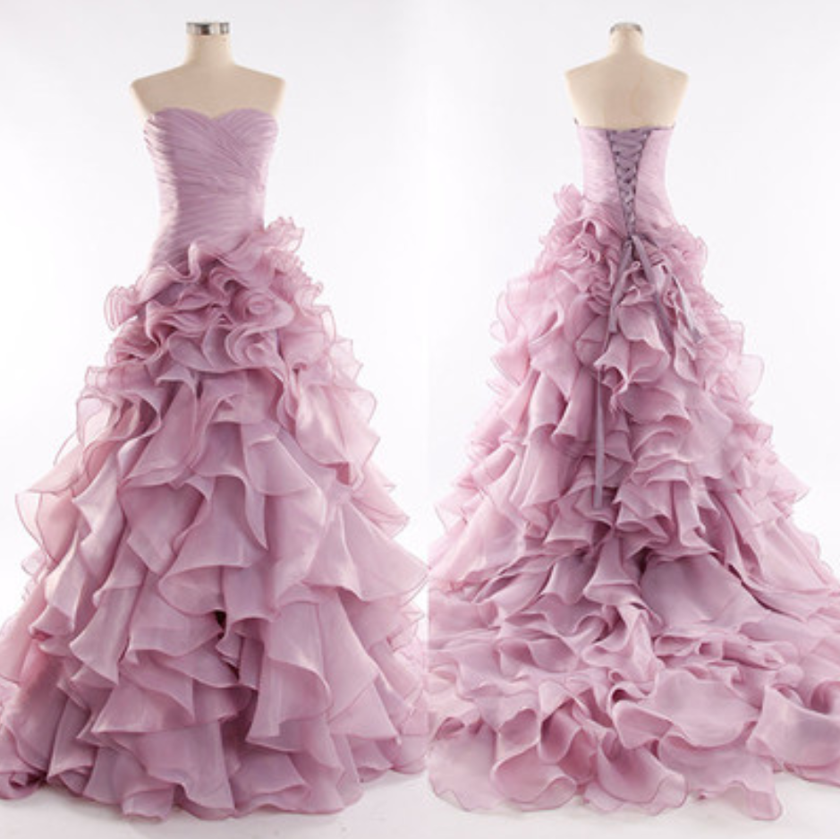 Custom Charming Purple Layered Prom Dress,sexy Sweetheart Evening Dress