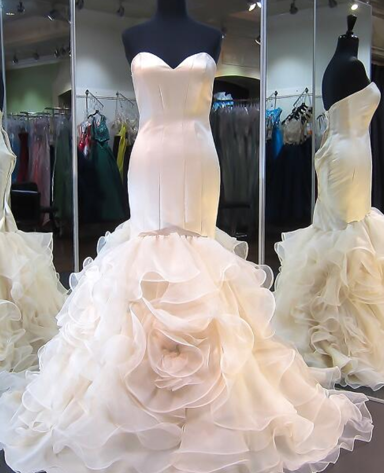 Wedding Dresses,luxury Wedding Dresses, Ruffled Flower Wedding Dresses, Bridal Gown