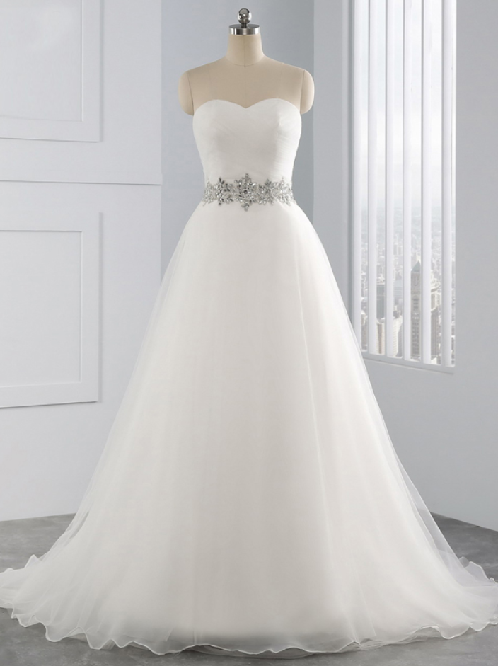 Long Wedding Dress, Wedding Dress, Tulle Bridal Dress, Sweet Heart Wedding Dress