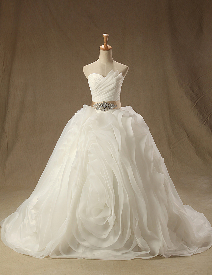 Real Image Wedding Dresses Vestidos De Novia Sparkle White Ball Gown Lace Up Organza