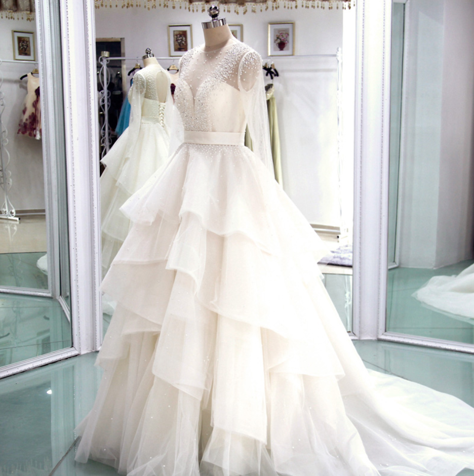 Wedding Dress,wedding Gown,bridal Gown,bride Dresses, Long Wedding Dresses,tiered Wedding Dress