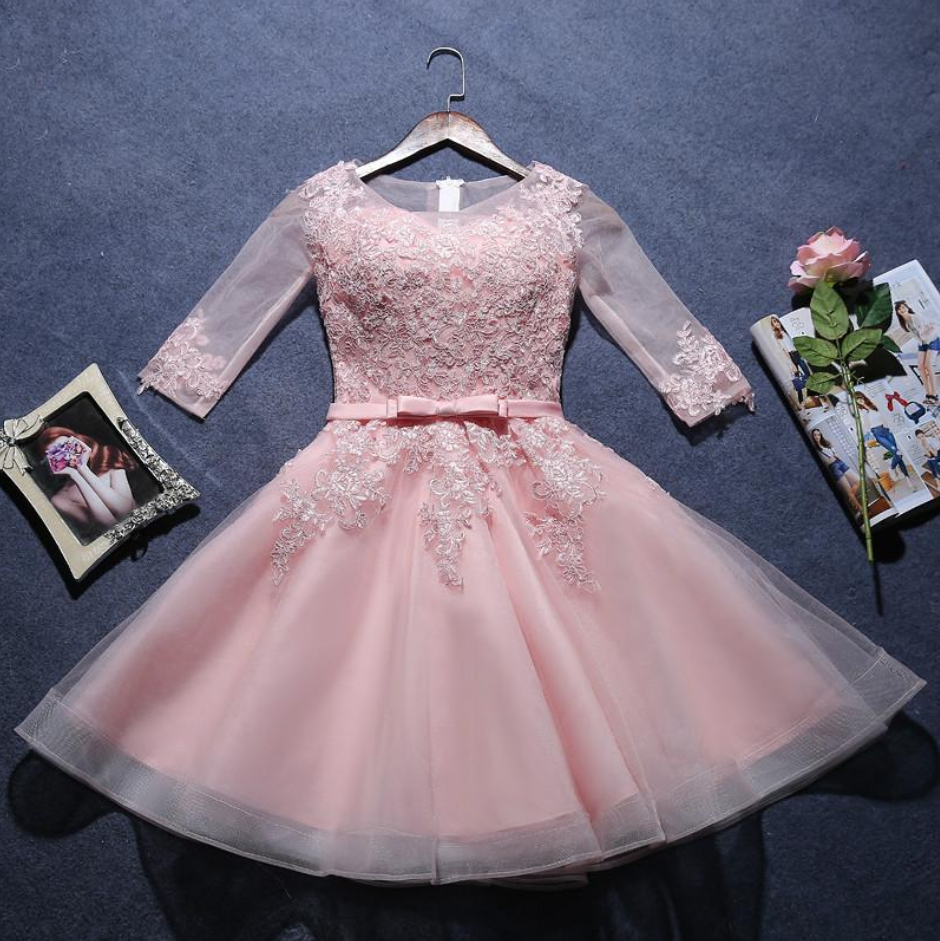 A-line Scoop Short Prom Dress Juniors Homecoming Dresses