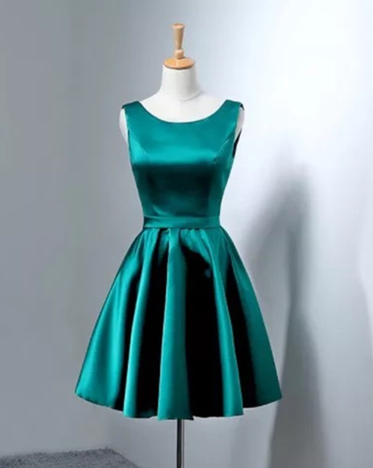 Hunter Green Homecoming Dress,short Prom Dresses Gowns,bow Back Cocktail Dress