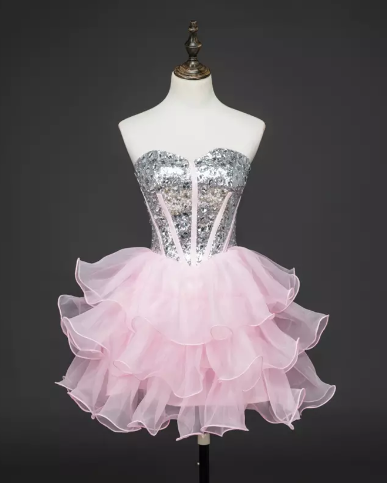 A-line Sweetheart Short Mini Tulle Short Prom Dress Homecoming Dresses