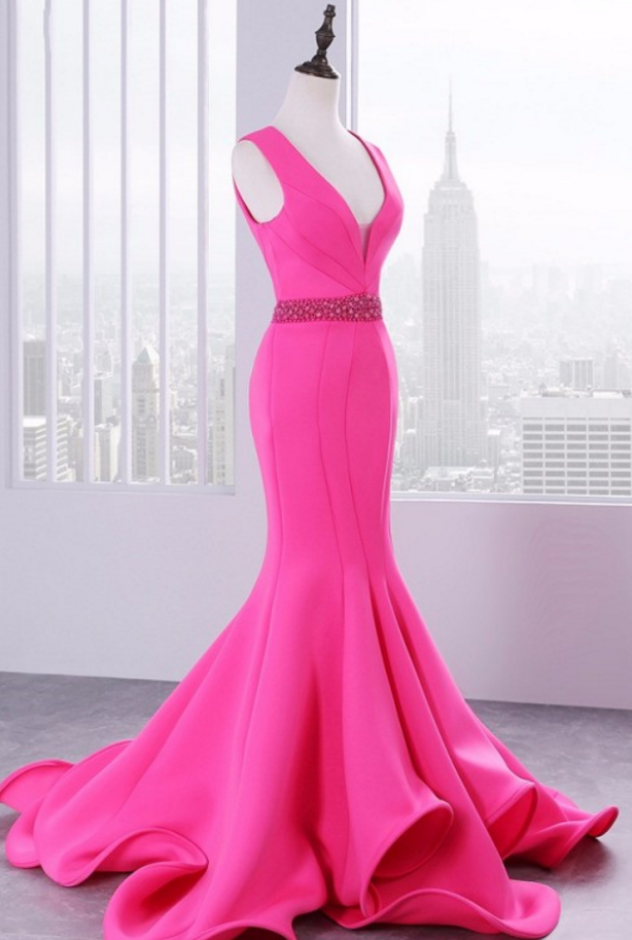 Luxury Satin Mermaid Long Evening Dress Formal Party Gown Special Occassion Dresses