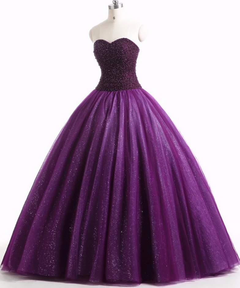 Prom Dresses Real Vintage Gothic Purple Ball Gown Colorful Wedding Dresses Sweetheart Beaded Tulle Non White Bridal Gowns