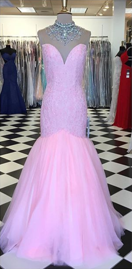 Prom Dresses Prom Gown,pink Prom Dresses,sparkle Evening Gowns,mermaid Formal Dresses