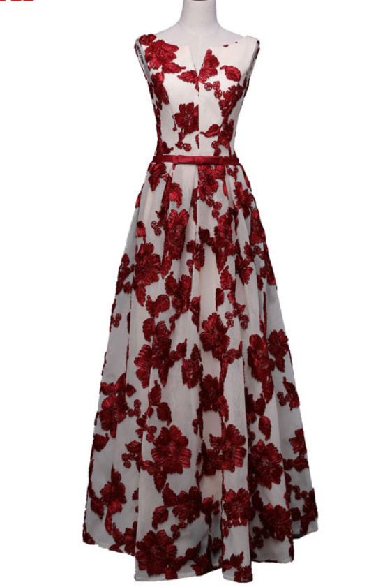 Elegant Party Dress Evening Dresses Vestido de Festa Style Dress Prom Lace Flowers Dress